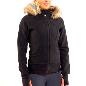 Lululemon Special Edition Scuba Hoodie with Faux Fur Trim Black Size 6